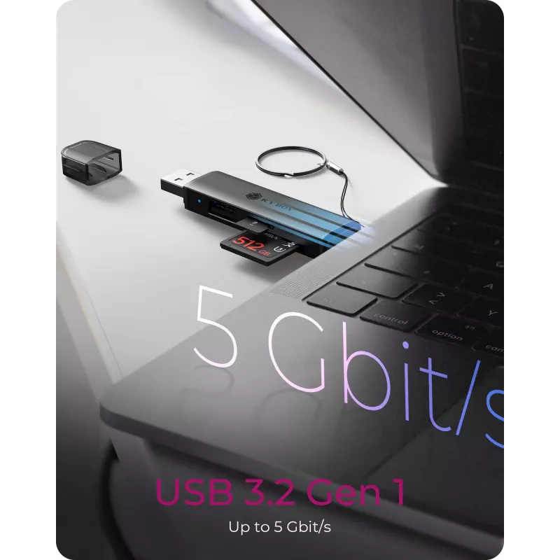 Kortelių skaitytuvas ICY BOX 61179 – USB 3.2 Gen1 3-in-1, USB Type-C ir Type-A jungtimis