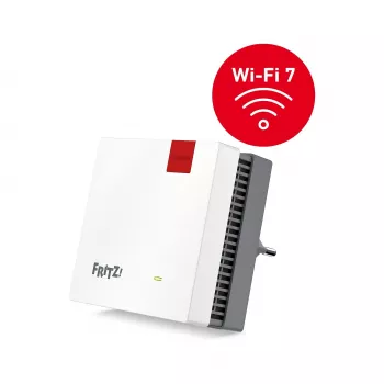 FRITZ! 20003134 belaidžio tinklo „mesh“ sistema, dviejų juostų (2,4 GHz / 5 GHz), Wi-Fi 7 (802.11be), raudona, balta, 1 vidinė antena