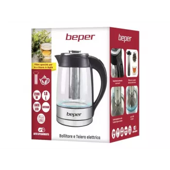 Elektrinis virdulys Beper 1.8 L 2200 W Skaidrus