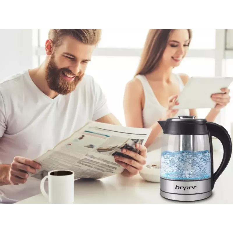 Elektrinis virdulys Beper 1.8 L 2200 W Skaidrus