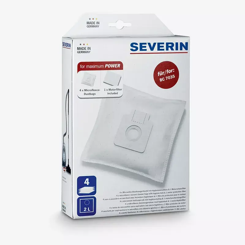 Dulkių maišelis Severin SB 7211 cilindriniam siurbliui (4 vnt.)