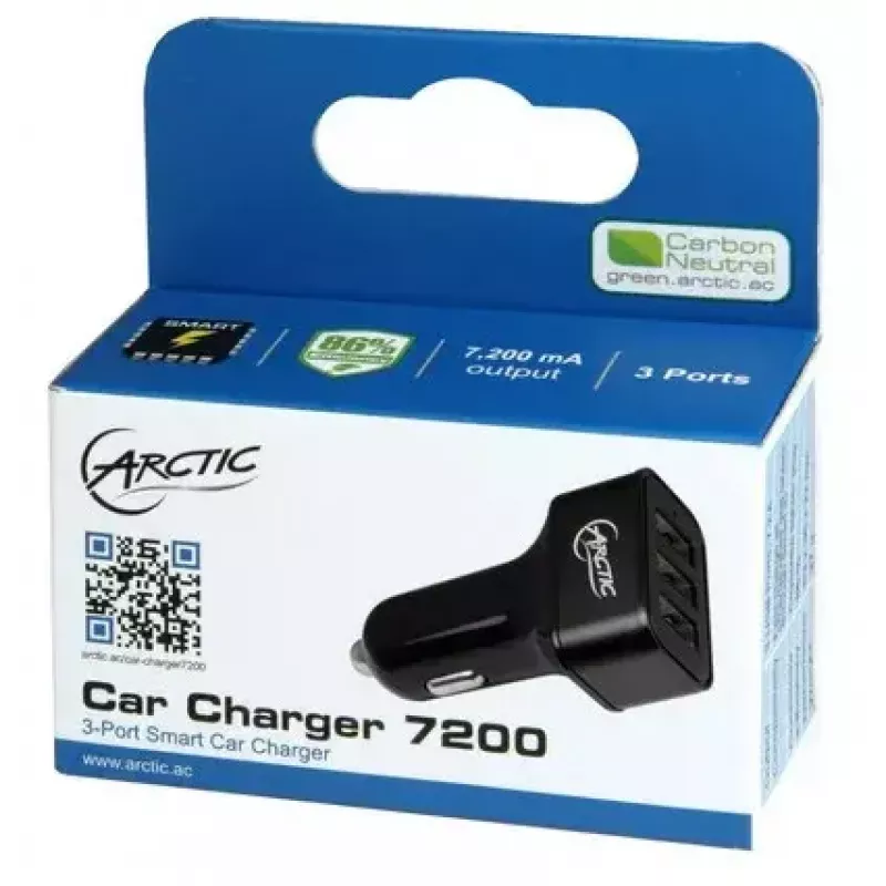 ARCTIC Car Charger 7200 - 3 prievadų USB automobilinis kroviklis