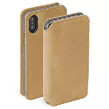 Dėklas Krusell Broby 4 Card SlimWallet, rudas, odinis, iPhone X/XS