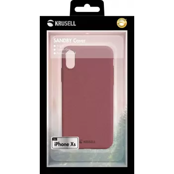 Krusell Sandby dėklas-piniginė iPhone X/XS bordo spalvos