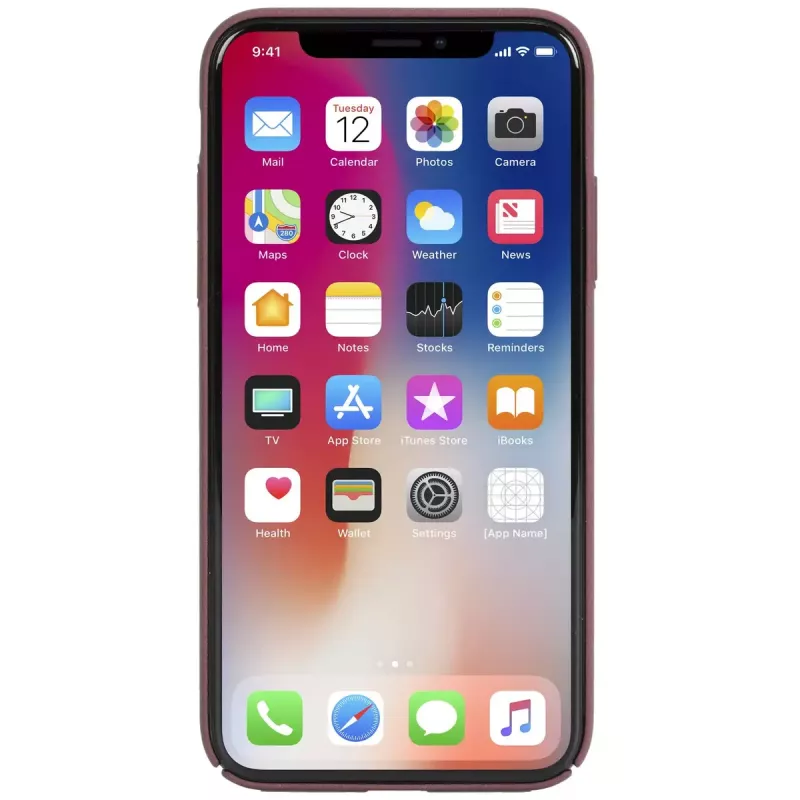 Krusell Sandby dėklas-piniginė iPhone X/XS bordo spalvos