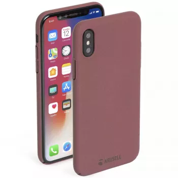 Krusell Sandby dėklas-piniginė iPhone X/XS bordo spalvos