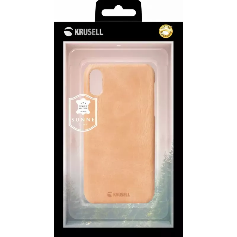 Apsauginis dėklas Krusell Sunne Apple iPhone XR – vintage nude spalva, plonas apsauginis apvalkalas