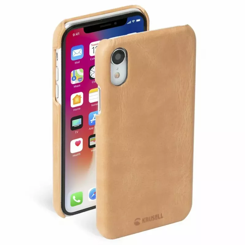 Apsauginis dėklas Krusell Sunne Apple iPhone XR – vintage nude spalva, plonas apsauginis apvalkalas