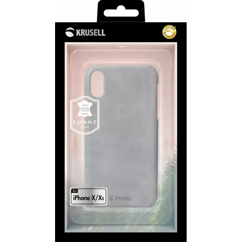 Apsauginis dėklas Krusell Sunne, Apple iPhone XS, senovinė pilka