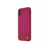 Tellur Glitter II dėklas iš dirbtinės odos, skirtas iPhone X/XS, rožinės spalvos