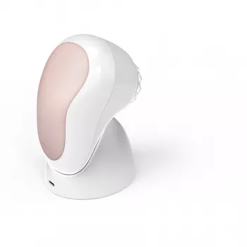 HoMedics FAC-600-EU veido valymo šepetėlis su pulsacija, rožinis auksas/baltas, baterija