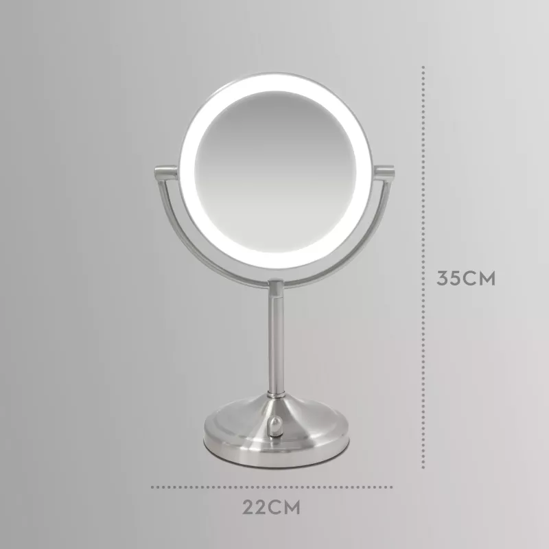 HoMedics MIR-8150-EU veidrodis makiažui stovimas apvalus nerūdijantis plienas