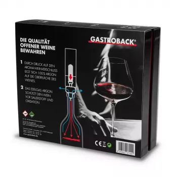 Kamštis dekanteriui Gastroback Aroma 47102 juodas nerūdijantis plienas