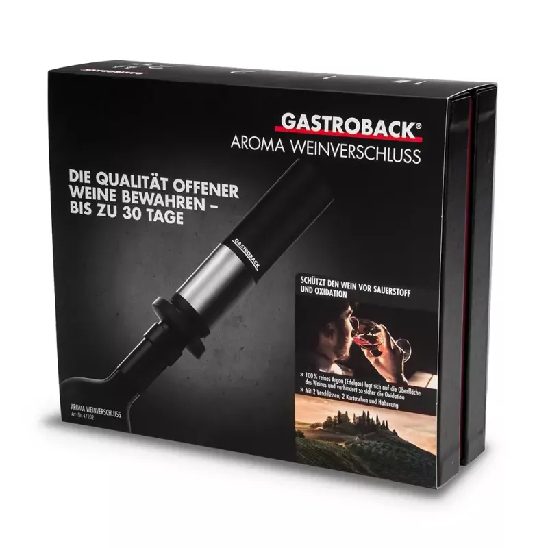 Kamštis dekanteriui Gastroback Aroma 47102 juodas nerūdijantis plienas