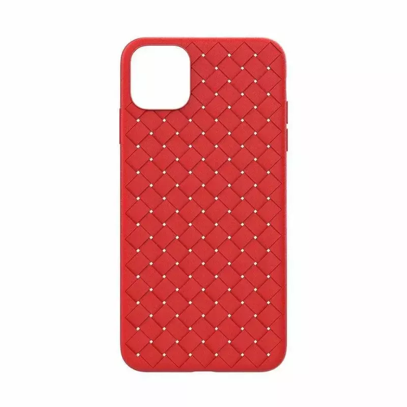 Minkštas telefono dėklas Devia iPhone 11 Pro — austas raštas, raudonas