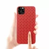 Minkštas telefono dėklas Devia iPhone 11 Pro — austas raštas, raudonas