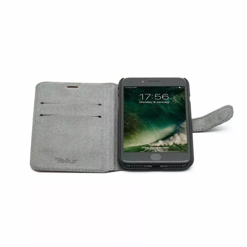 Folio dėklas Tellur TLL184031, iPhone 7, juoda/raudona