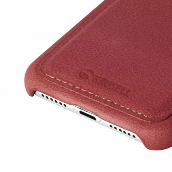 Dėklas Krusell Sunne Apple iPhone 11, natūrali oda, vintažinė raudona