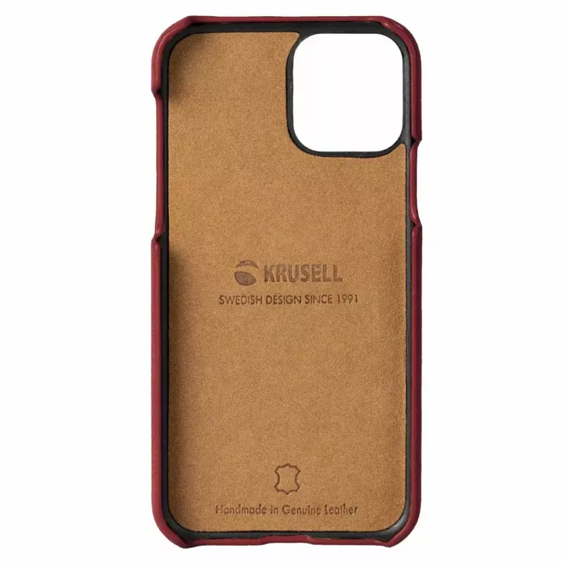 Dėklas Krusell Sunne Apple iPhone 11, natūrali oda, vintažinė raudona