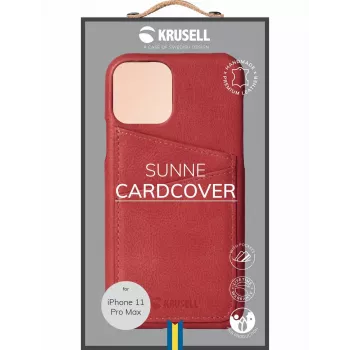 Krusell Sunne CardCover apsauginis dėklas Apple iPhone 11 Pro Max, vintage raudonas