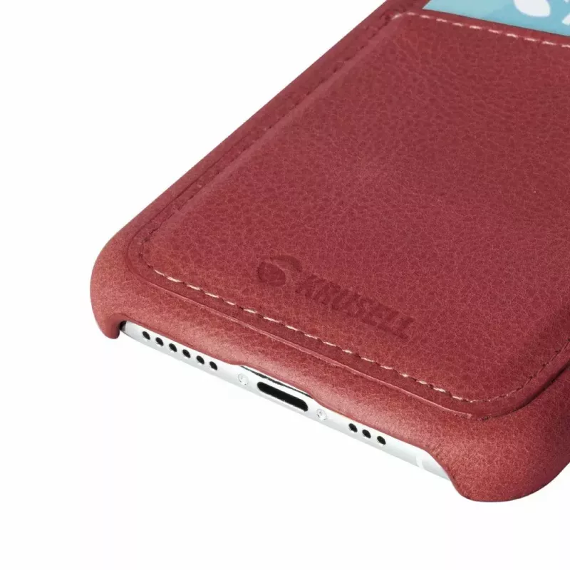 Krusell Sunne CardCover apsauginis dėklas Apple iPhone 11 Pro Max, vintage raudonas