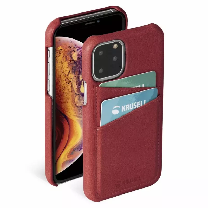 Krusell Sunne CardCover apsauginis dėklas Apple iPhone 11 Pro Max, vintage raudonas