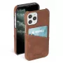 Krusell 62154 dėklas iPhone 12 Mini – rudas su kortelių kišene