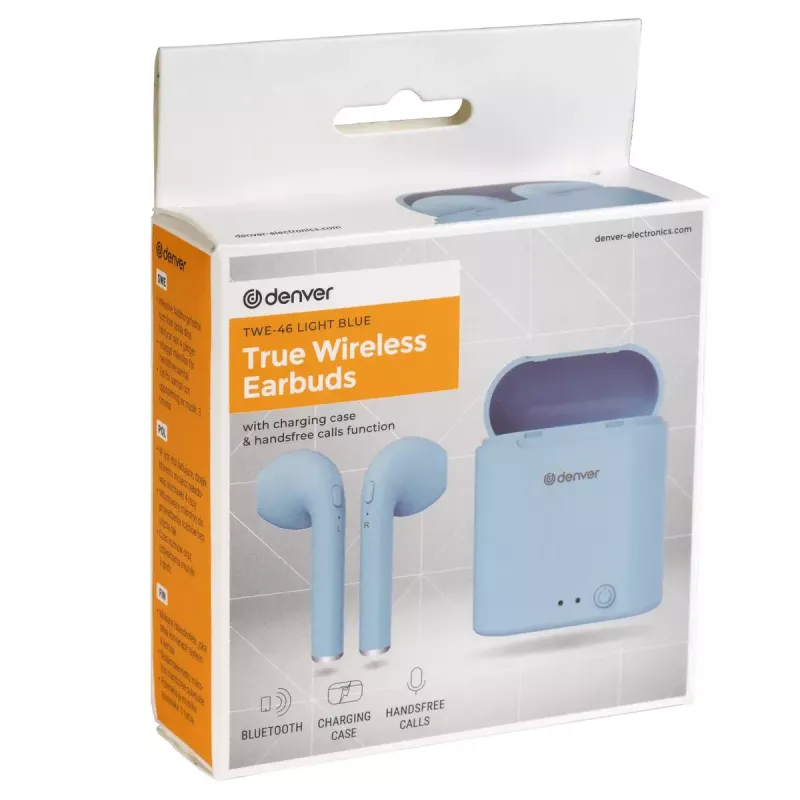 Belaidės ausinės DENVER TWE-46LIGHTBLUE