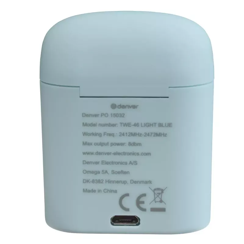 Belaidės ausinės DENVER TWE-46LIGHTBLUE