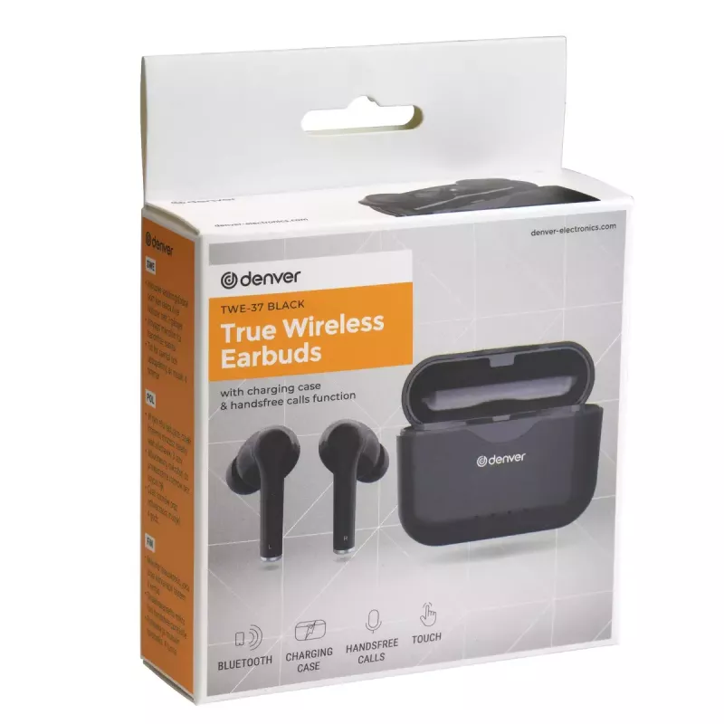 Belaidės ausinės Denver TWE-37BLACK