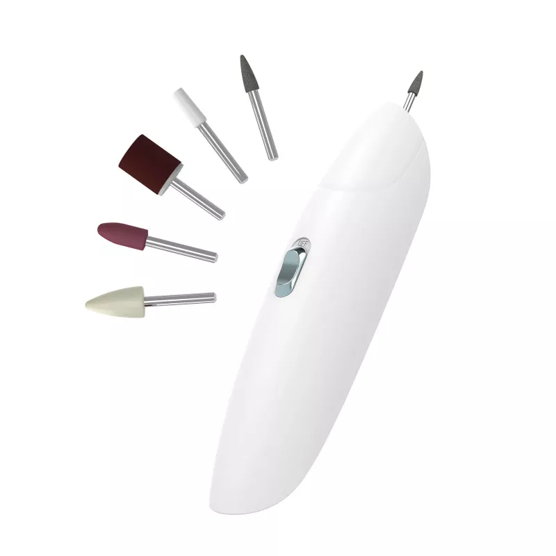 HoMedics 5-in-1 elektrinis manikiūro ir pedikiūro rinkinys su 5 antgaliais, baterijomis, plastikinis