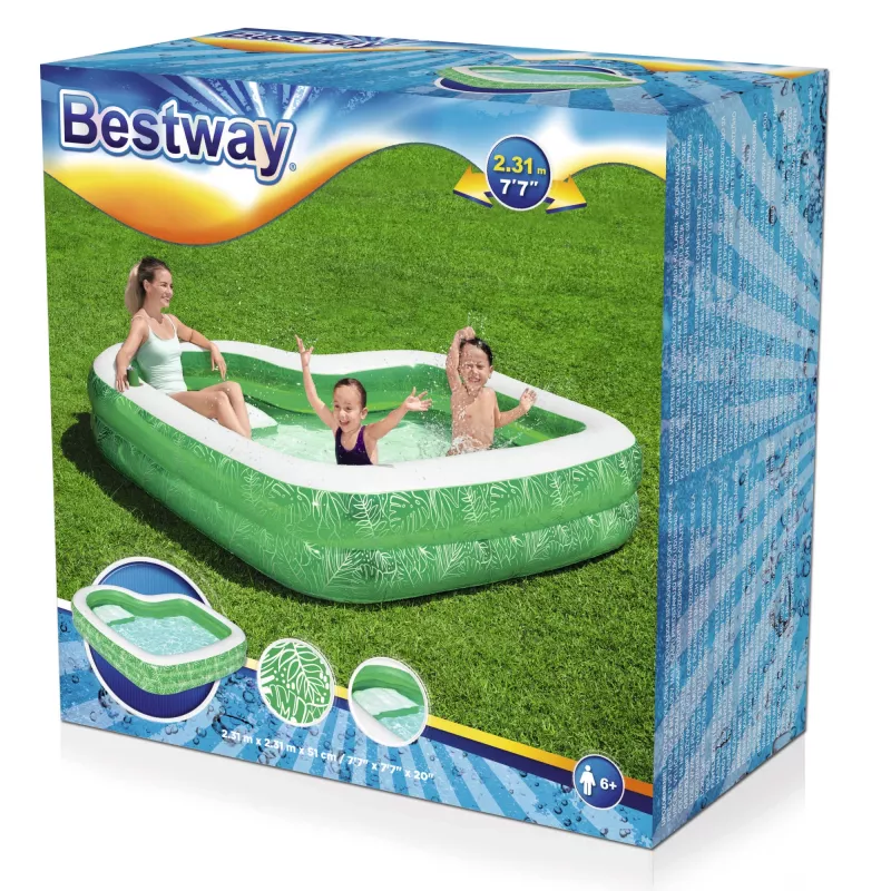 Bestway 7'7 inch x 7'7 inch x 20 inch Tropical Paradise šeimos baseinas