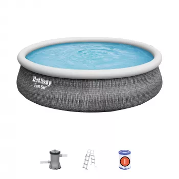 Pripučiamas baseinas Bestway 57372 apvalus 12362 L pilkas