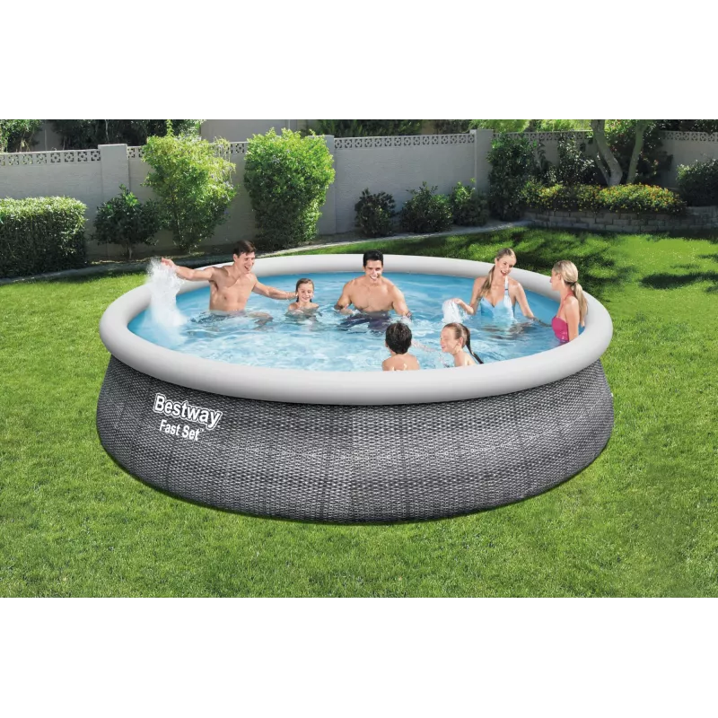 Pripučiamas baseinas Bestway 57372 apvalus 12362 L pilkas