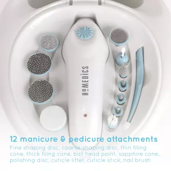 Manikiūro ir pedikiūro priemonių rinkinys HoMedics MAN-3023A-EU 2 antgaliai plastikiniai mėlyna balta
