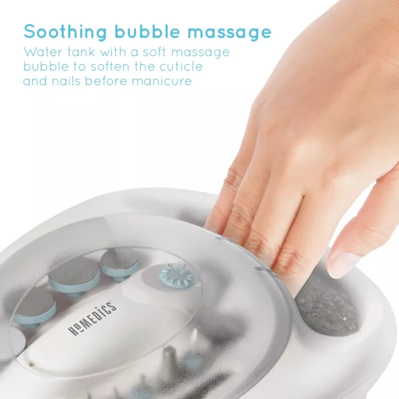 Manikiūro ir pedikiūro priemonių rinkinys HoMedics MAN-3023A-EU 2 antgaliai plastikiniai mėlyna balta