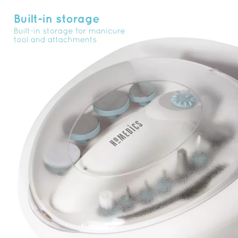Manikiūro ir pedikiūro priemonių rinkinys HoMedics MAN-3023A-EU 2 antgaliai plastikiniai mėlyna balta