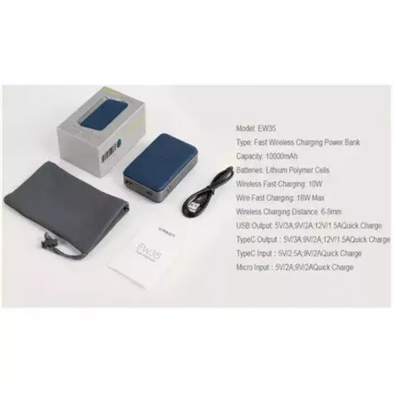 Nešiojamas powerbankas Orsen EW35 10000mAh
