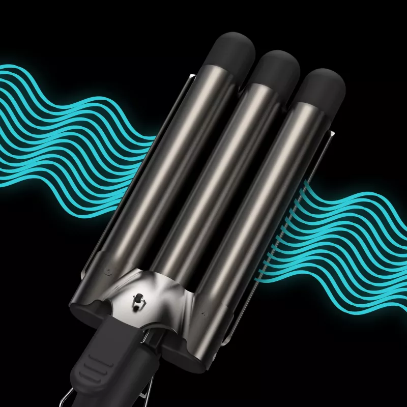 Revamp Progloss Deep Beach Waver tekstūravimo lygintuvas Warm Black 3 m