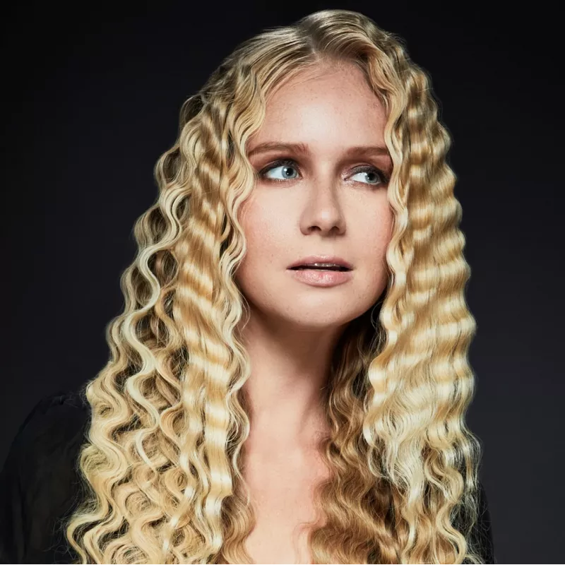 Revamp Progloss Deep Beach Waver tekstūravimo lygintuvas Warm Black 3 m