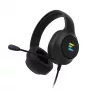Ausinės / headsetas su mikrofonu Zalman ZM-HPS310 BK, laidinės, USB, 7.1 virtualus garsas, RGB, juodos
