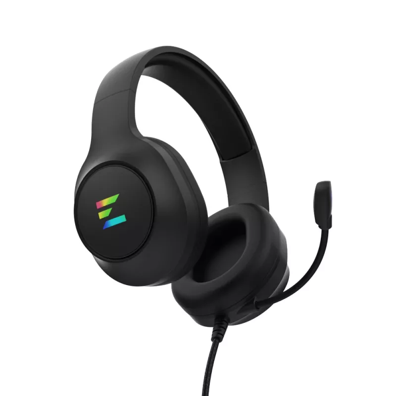 Ausinės / headsetas su mikrofonu Zalman ZM-HPS310 BK, laidinės, USB, 7.1 virtualus garsas, RGB, juodos