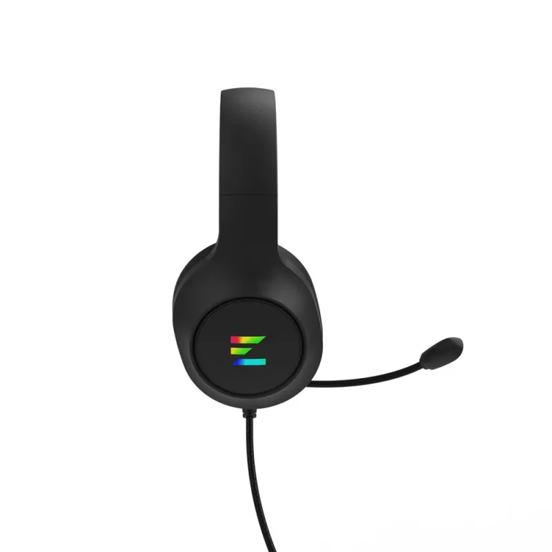 Ausinės / headsetas su mikrofonu Zalman ZM-HPS310 BK, laidinės, USB, 7.1 virtualus garsas, RGB, juodos