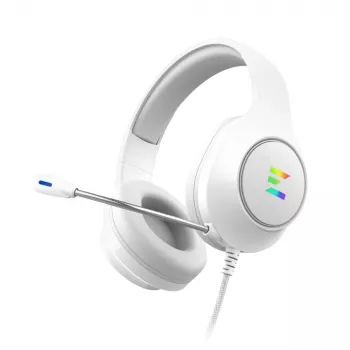 Ausinės Zalman ZM-HPS310 WH laidinės žaidimams, baltos, RGB