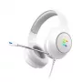 Ausinės Zalman ZM-HPS310 WH laidinės žaidimams, baltos, RGB