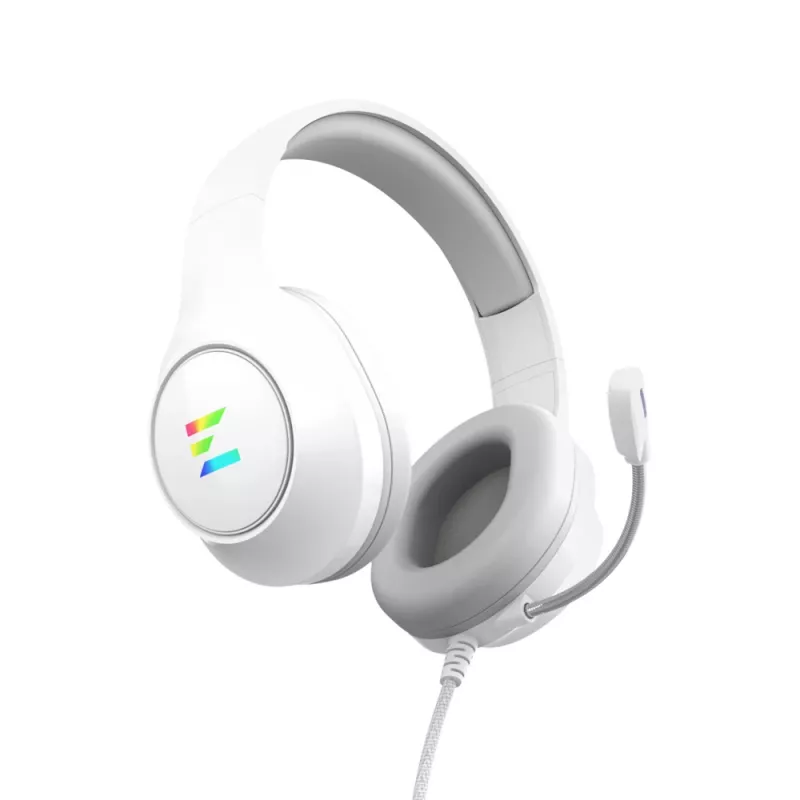 Ausinės Zalman ZM-HPS310 WH laidinės žaidimams, baltos, RGB