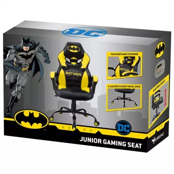 Žaidimų kėdė Subsonic Batman Junior, juoda/geltona, paminkštinta, vaikams ir paaugliams