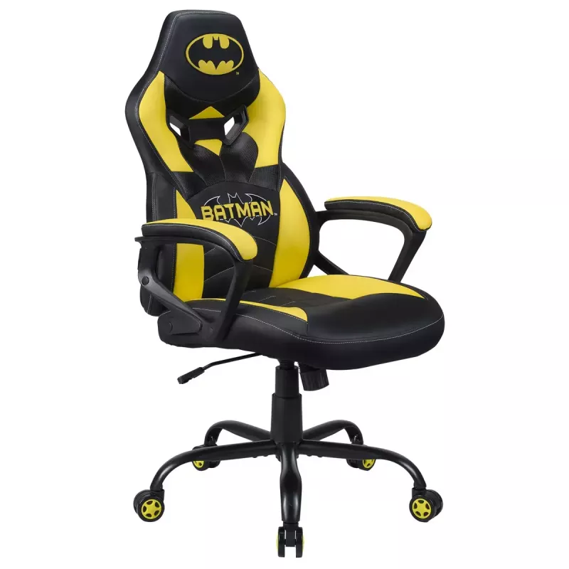 Žaidimų kėdė Subsonic Batman Junior, juoda/geltona, paminkštinta, vaikams ir paaugliams