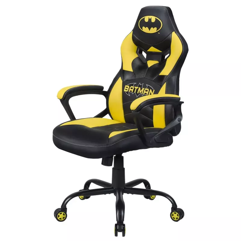 Žaidimų kėdė Subsonic Batman Junior, juoda/geltona, paminkštinta, vaikams ir paaugliams
