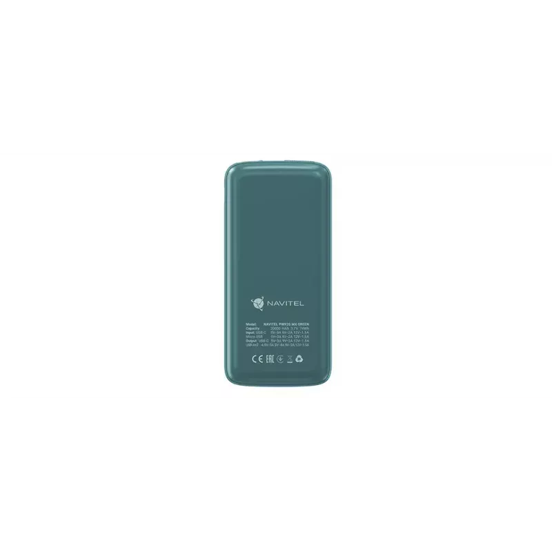 Nešiojamas išorinis akumuliatorius Navitel PWR20 MX GREEN 20000 mAh